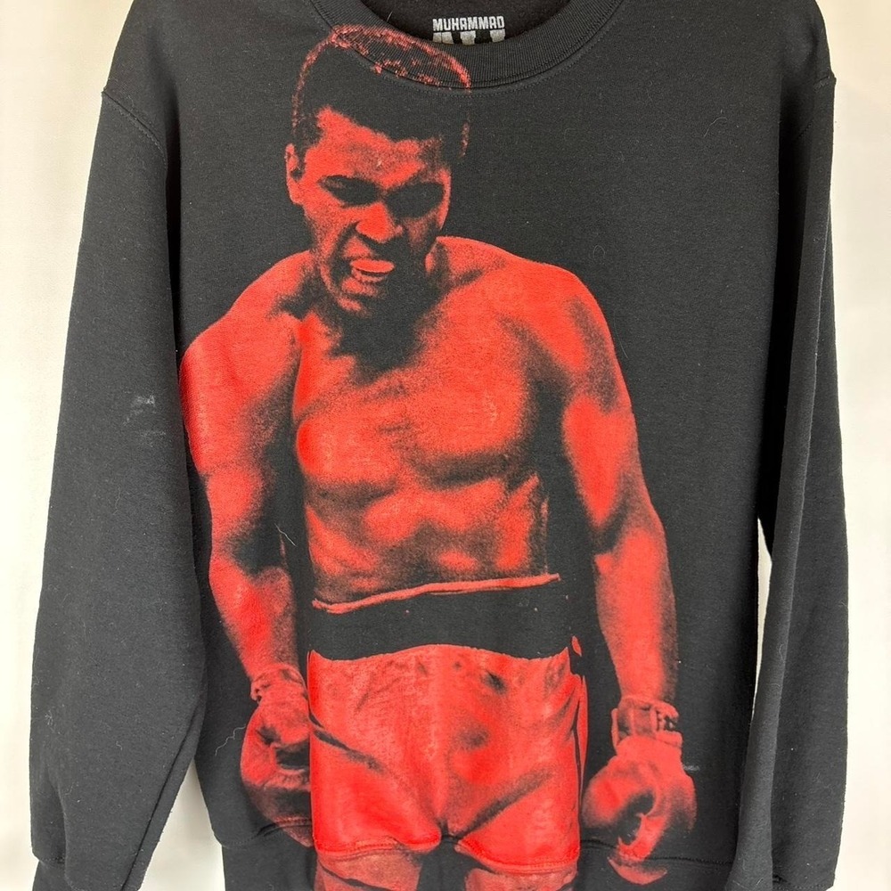 Mens Muhammad Ali black cotton &‎ polyester crewneck sweatshirt